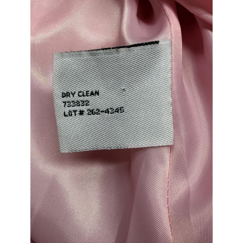 Worthington Pea‎ Coat Womens Medium Pink Tweed Wool Blend Lined Preppy Academia - Picture 8 of 11